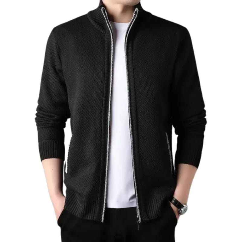 Casaco de Lã com Zíper | Cardigan Masculino de Inverno | BOLDMAN