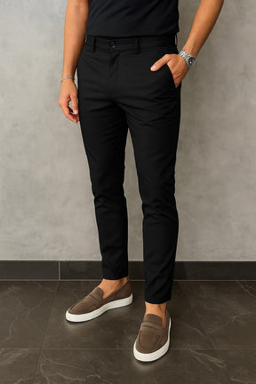 Calça Masculina Preta Slim Fit Casual de Algodão Premium | BOLDMAN