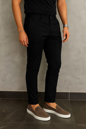 Calça Masculina Preta Slim Fit Casual de Algodão Premium | BOLDMAN