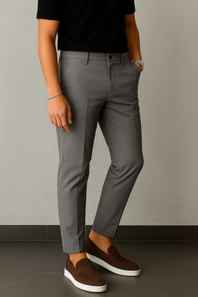 Calça Masculina Cinza Slim Fit Casual de Algodão Premium | BOLDMAN