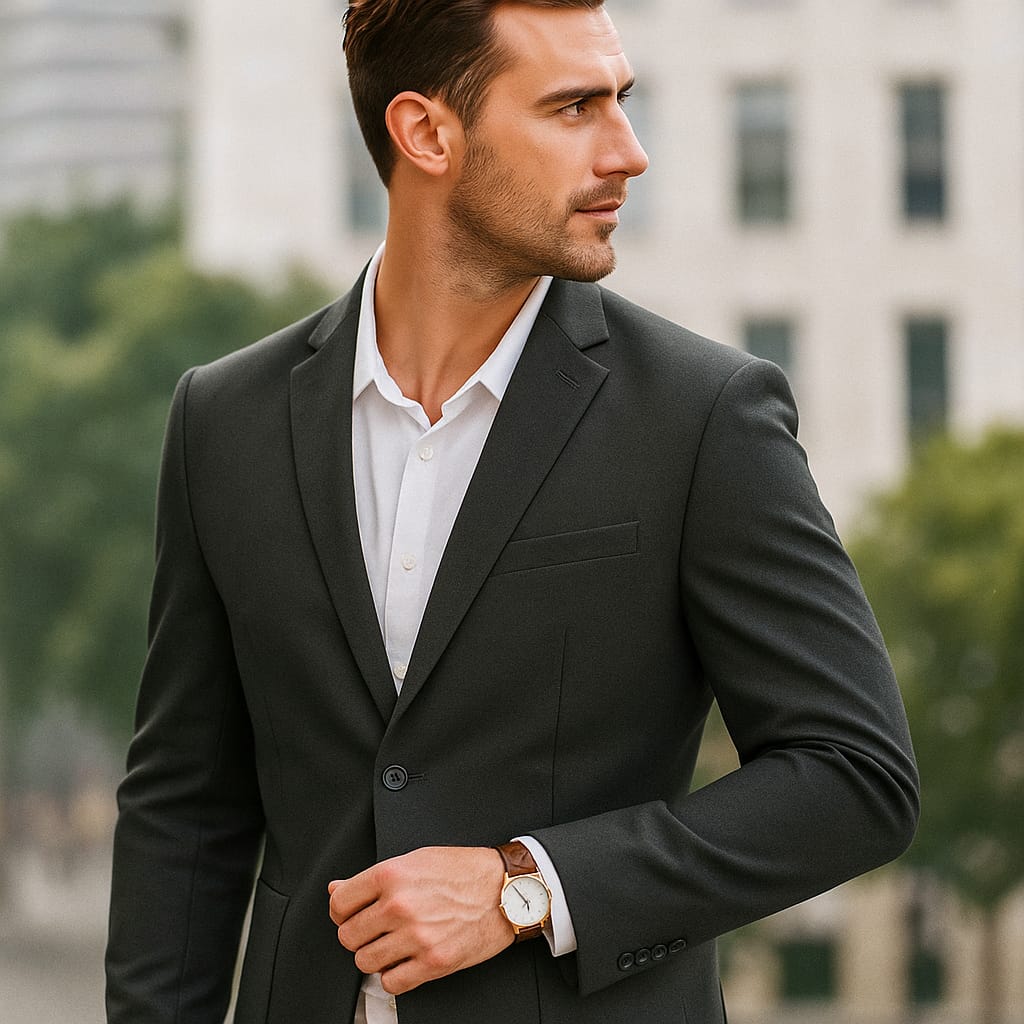 Blazer  Masculino Verde Militar Escuro de Tweed Slim Fit Premium em Alfaiataria Italiana | BOLDMAN