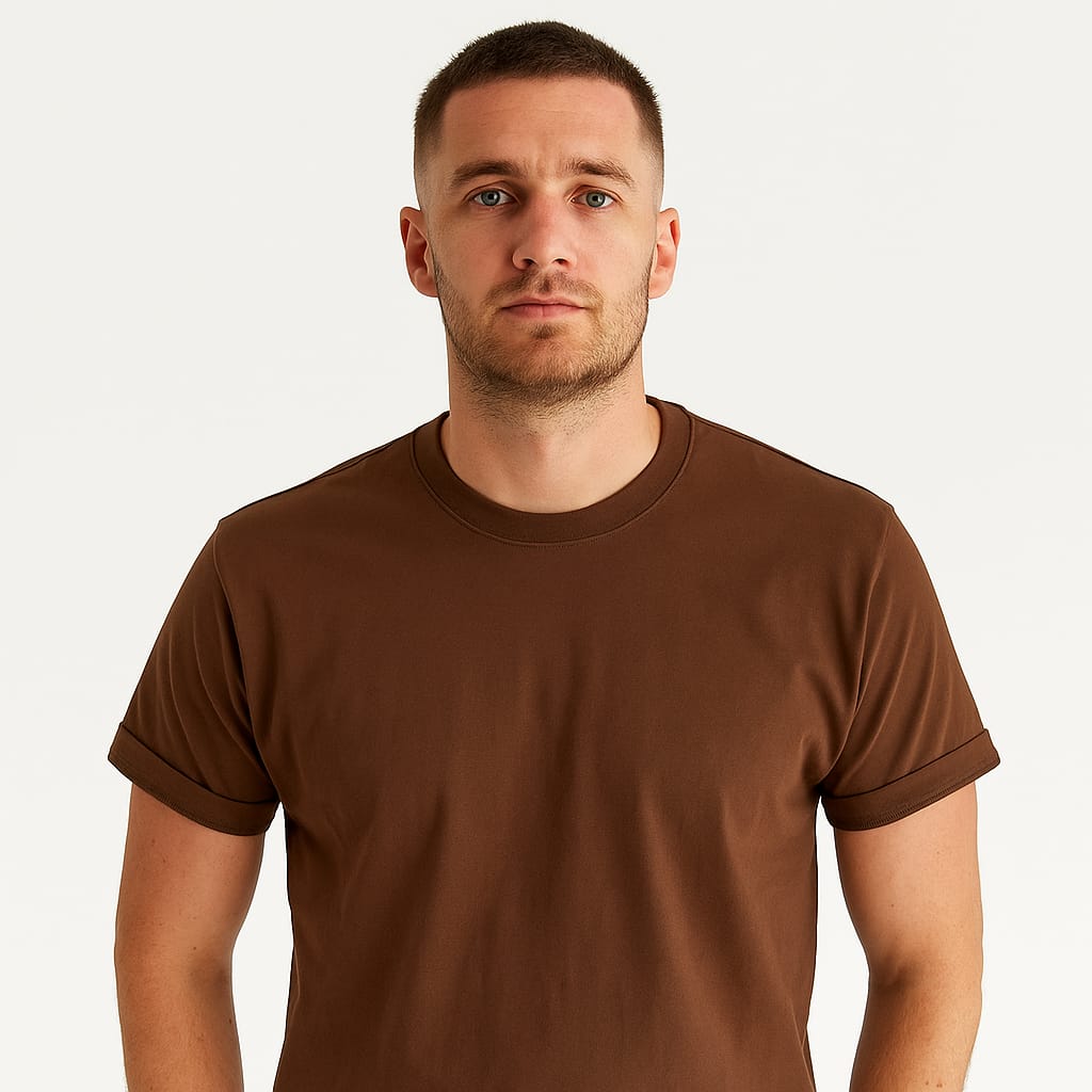 Camiseta Masculina Café Boldman Dukeen Oversize 100% Algodão Premium