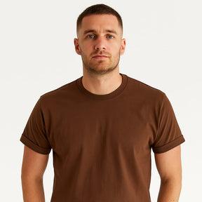 Camiseta Masculina Café Boldman Dukeen Oversize 100% Algodão Premium